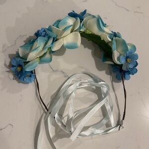 Blue and White Floral Headband